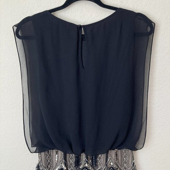 Aidan Mattox Blouson Chiffon Beaded Sequin Formal Event Dress - Picture 8 of 11